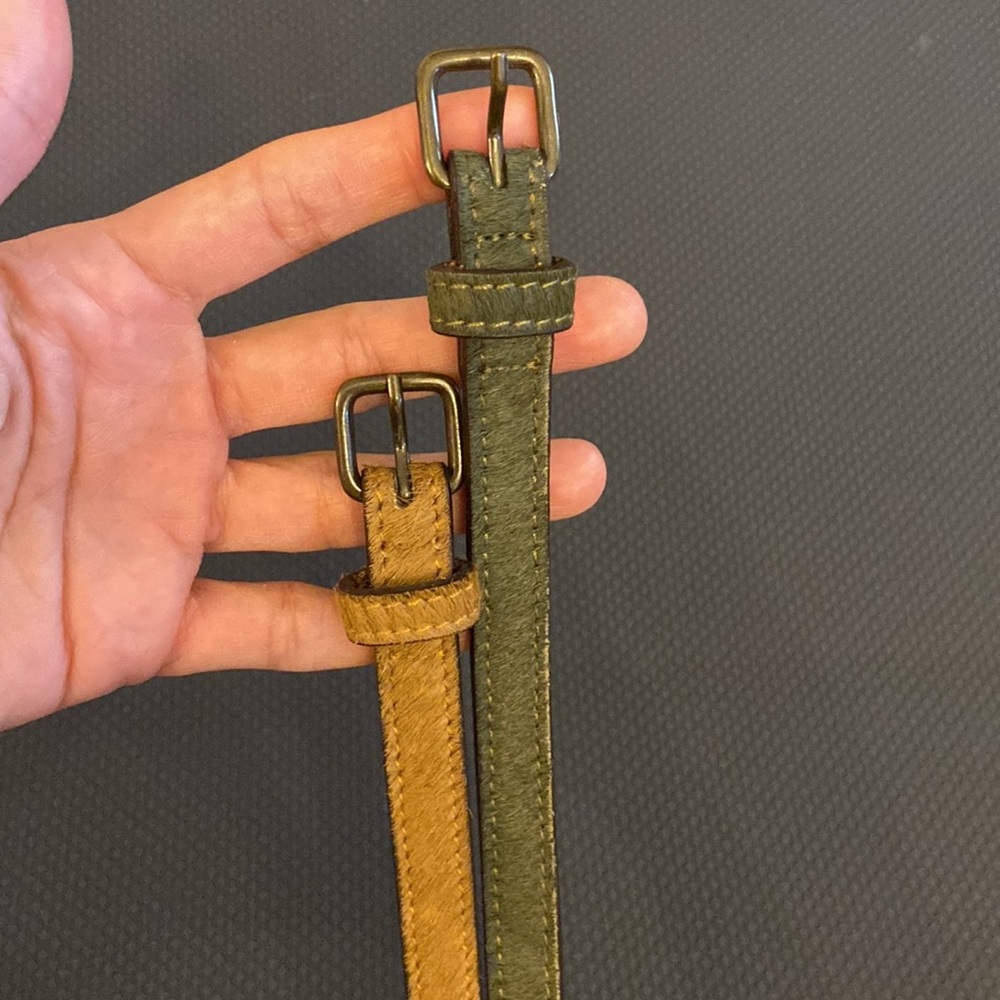 Club Monaco double belt - tan and dark green